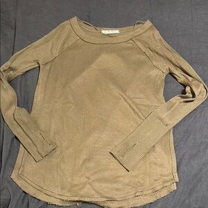 We the free Olive oversized Long Sleeve Top